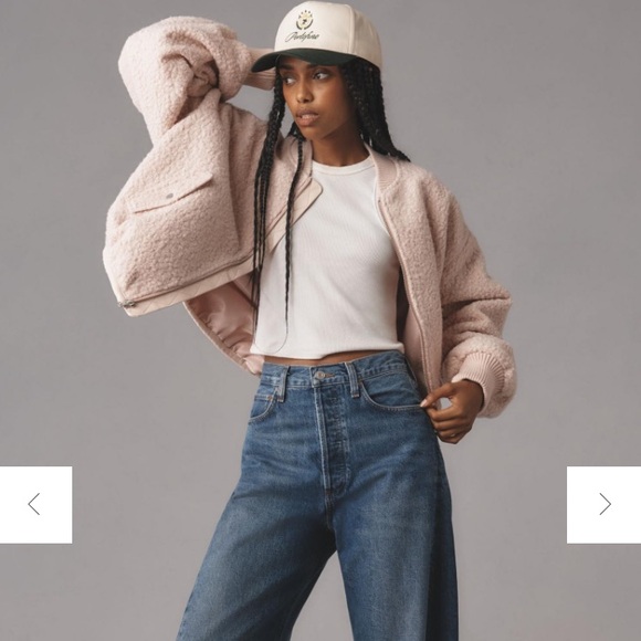 By Anthropologie Pink Sherpa Boomer Jacket - Picture 4 of 16